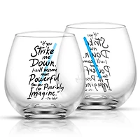 JoyJolt® Star Wars™ 15oz. New Hope Obi-Wan Kenobi Blue Lightsaber Stemless Drinking Glass, 2ct.