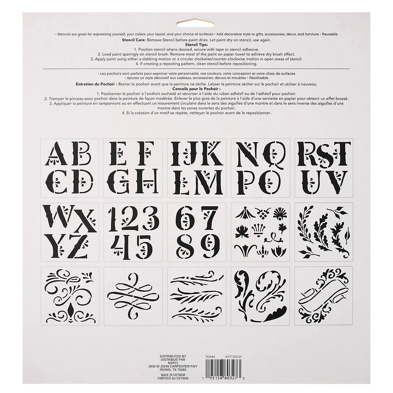 Alphabet Decorative Fonts by Craft Smart®, 12" x 12"