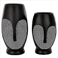 Design Toscano Contemporary Cubist African Mask Sculptural Vase Set