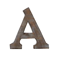 8" Brown Mango Wood Letter Set