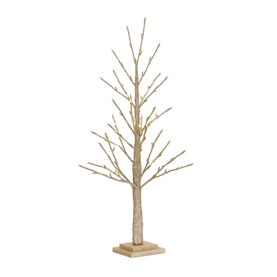 3ft. Pre-Lit Gold Twig Artificial Christmas Tree, Warm White LED Lights