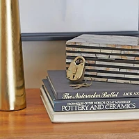 3" Bronze Metal Studded Lock and Key with Distressed Details