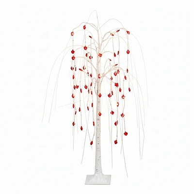 4ft. Pre-Lit Artificial Valentine's Day Willow Tree with 48 Heart Shaped LED Lights