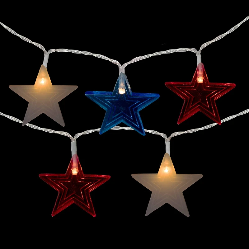 20ct. Patriotic Americana Star LED String Lights