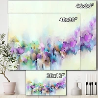 Designart - Hand Painted Yellow And Purple Spring Flowers