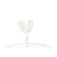 Hello Honey® 18.5" 2-Tier Wood & Metal Round Trays With Rooster Top