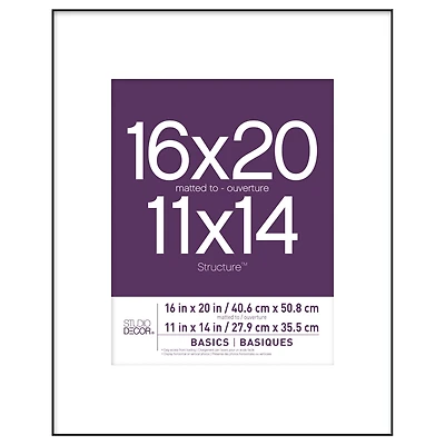 Basics Black Frame with Mat by Studio Décor