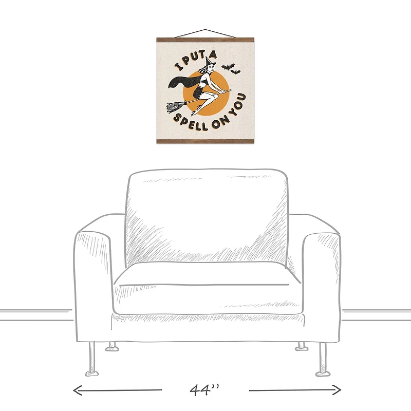 Retro Witch Teak Hanging Canvas Wall Art