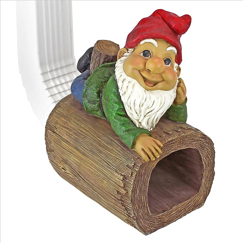 Design Toscano 10.5" Stormy the Gnome Gutter Guardian Downspout Statue