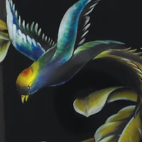 18" Tropical Birds Decorative Stool