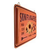 Fall Harvest Orange Sunflowers Wall Sign