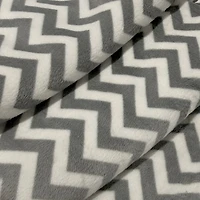 Feldman Gray Chevron Minky Fabric