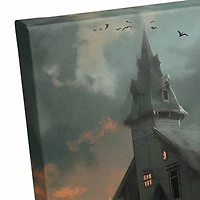 Haunted Lakeside Mansion 16" x 16" Canvas Wall Art