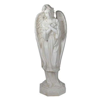 30" Ivory Angel with Arms Folded Outdoor Garden Statue