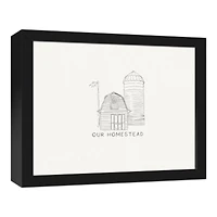 Farmhouse Sketches 11" x 14" Black Framed Canvas - Set of 2
