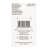 LaMode® 5/8" Beige & Stripe 4-Hole Buttons, 6ct.