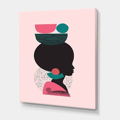 Designart - Ethnic Geometric Silhouette of African American II