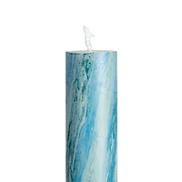 Hello Honey® 10" Blue Marbled Unscented Taper Candles, 2ct.