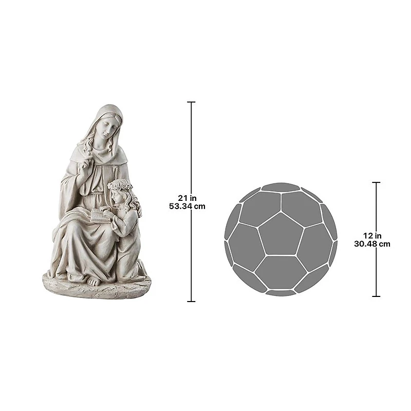 Design Toscano 23.5" St. Anne with the Young Mary Mother of Jesus Statue