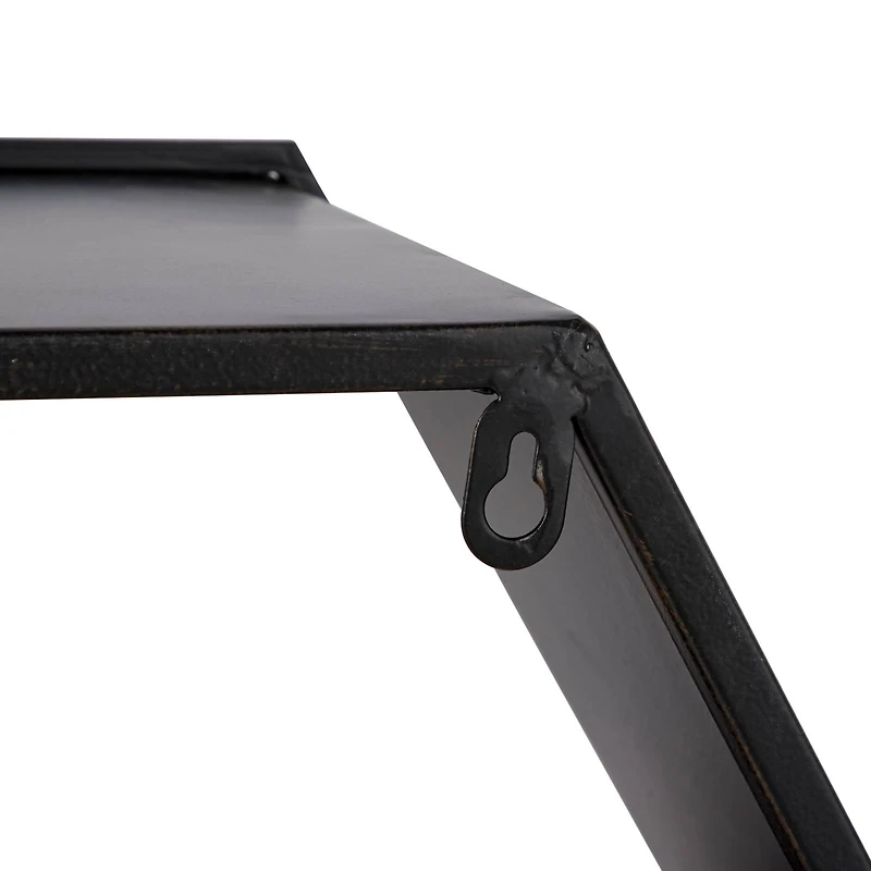 Black Chinese Fir Wood Industrial Wall Shelves, 26" x 30" x 7"