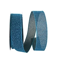 JAM Paper 1.5" x 20yd. Teal Sparkle Glimmer Radiance Wired Edge Ribbon