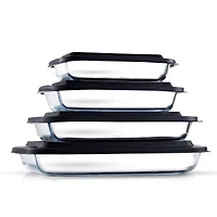 JoyJolt® Black Glass Bakeware Containers Set