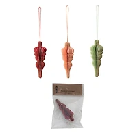 Hello Honey® 3.25" Handmade Recycled Paper Honeycomb Finial Ornament with Glitter Edge Set