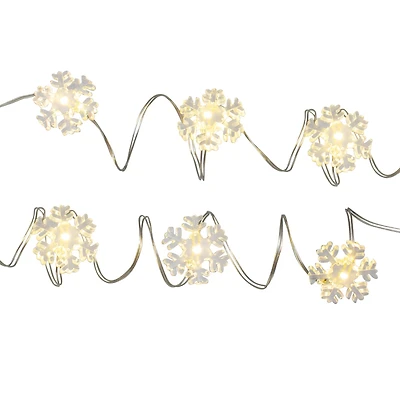 24ct. Warm White LED Snowflake String Lights on Silver Wire by Ashland®