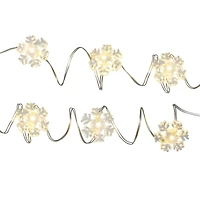 24ct. Warm White LED Snowflake String Lights on Silver Wire by Ashland®