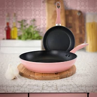 Oster Lynhurst 2-Piece Pink Aluminum Nonstick Frying Pan Set