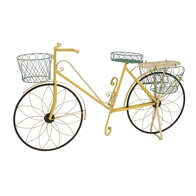 54" Yellow Iron Vintage Plant Stand