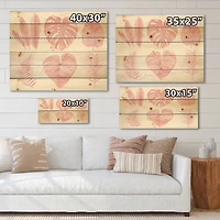 Designart - Tropical Pink Watercolour Leaves I