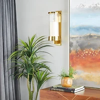 Gold Aluminum Contemporary Wall Sconce, 16" x 5" x 7"