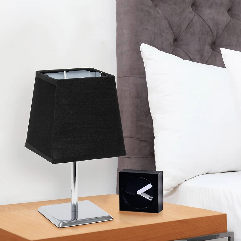 Simple Designs™ 9.5" Mini Chrome Table Lamp with Squared Empire Shade