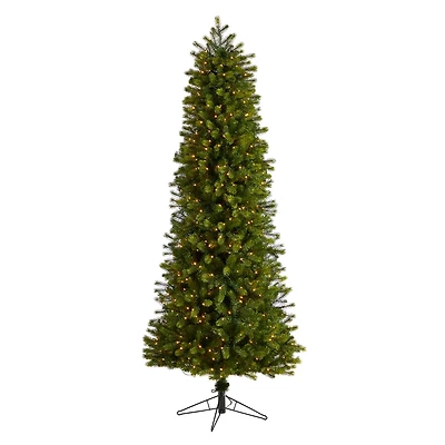 7.5ft. Pre-Lit Slim Colorado Mountain Spruce Artificial Christmas Tree, Multifunction White Micro LED Lights