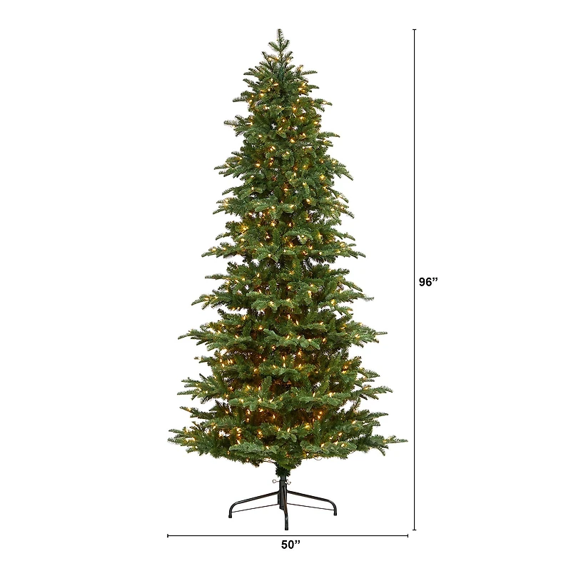 8ft. Pre-Lit South Carolina Fir Artificial Christmas Tree, Clear LED Lights