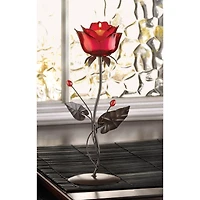 12.5" Romantic Red Rose Votive Holder