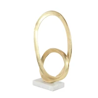 CosmoLiving by Cosmopolitan 17" Gold Aluminum Geometric Sculpture