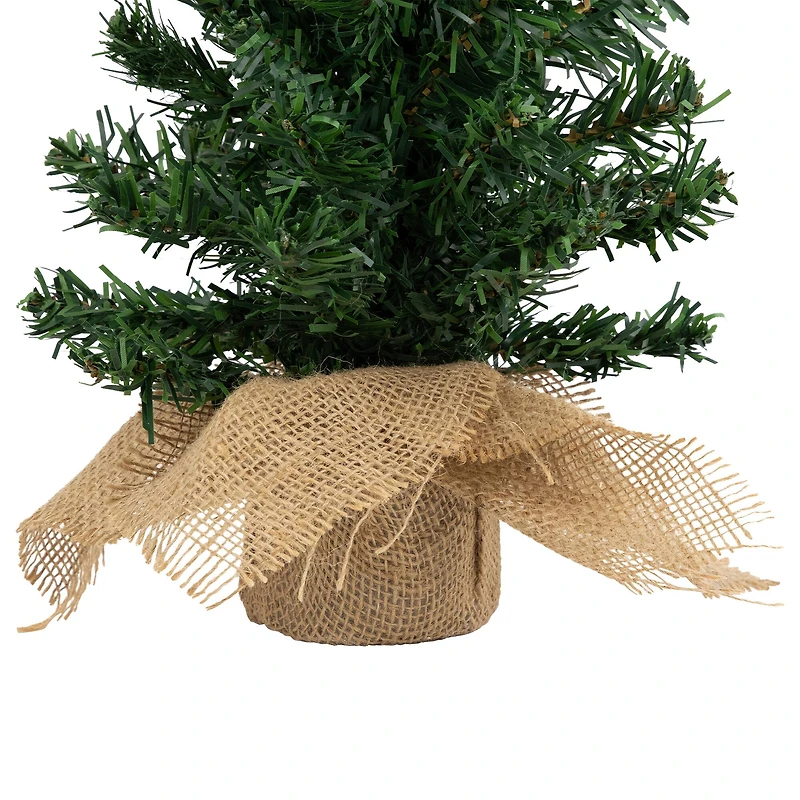 18" Unlit Two-Tone Mixed Pine Artificial Christmas Tree with Burlap Base