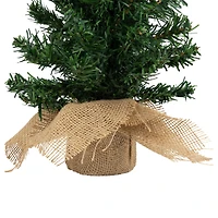 18" Unlit Two-Tone Mixed Pine Artificial Christmas Tree with Burlap Base