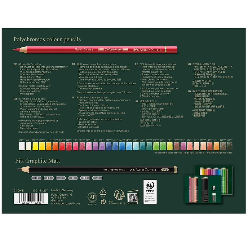 Faber-Castell Polychromos & Graphite Matte 40-Piece Pencil Set