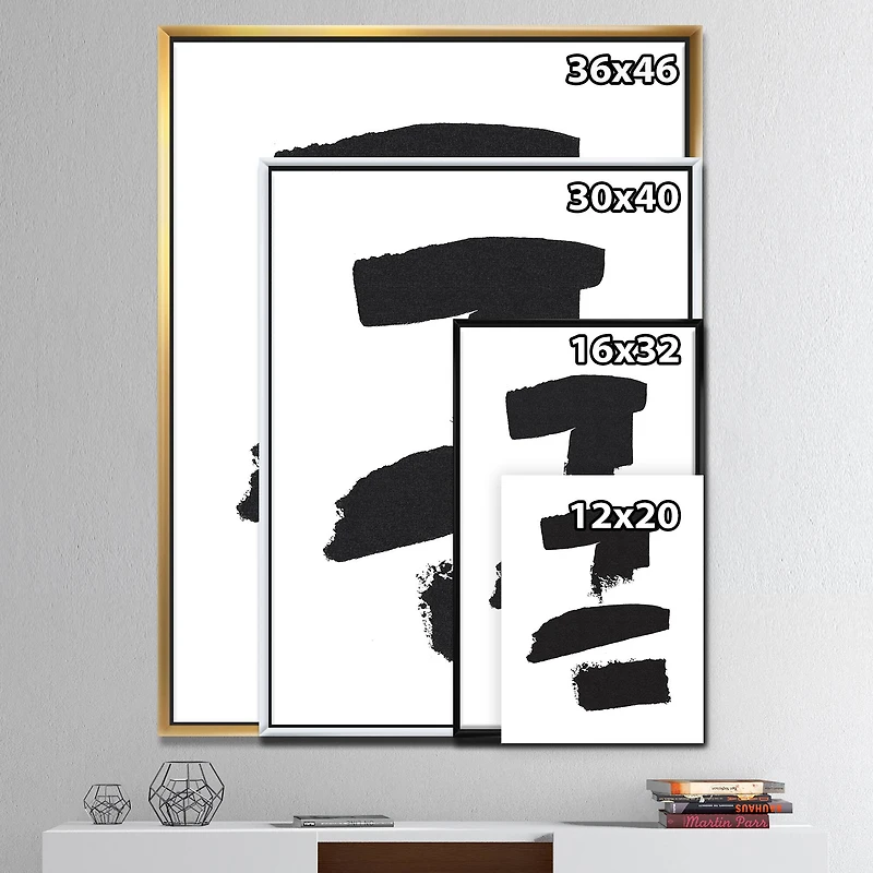 Designart - Black and White Geometric Company I