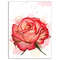 Designart - Red Rose with Splashes