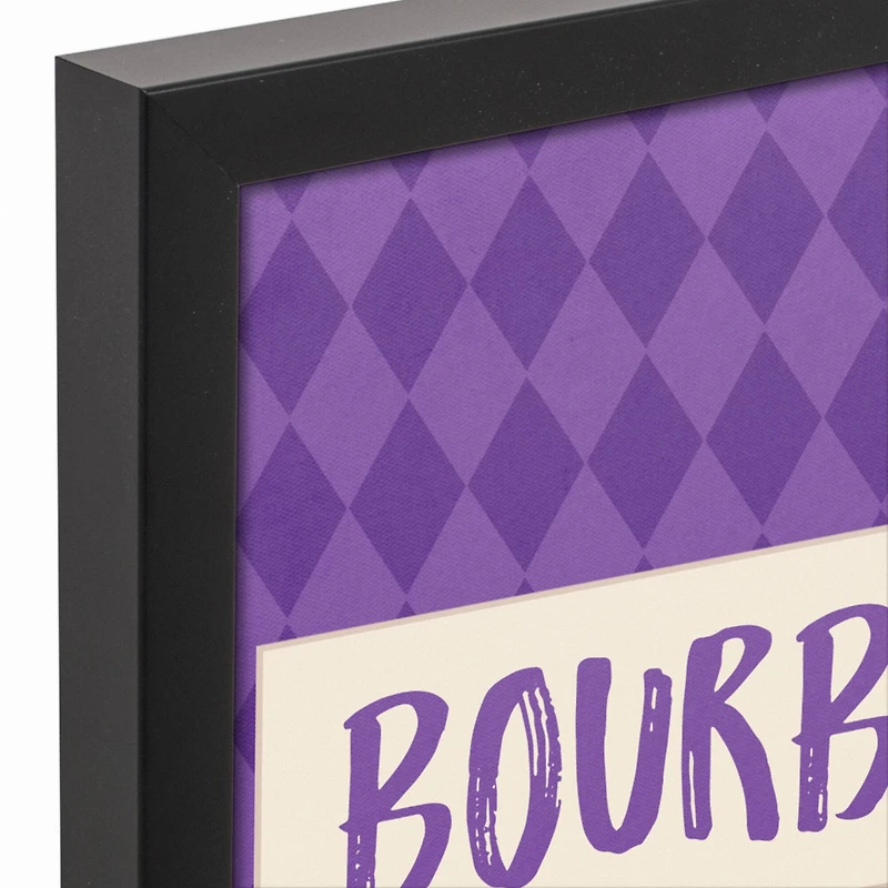 Bourbon Arrow Pattern Black Floating Framed Canvas