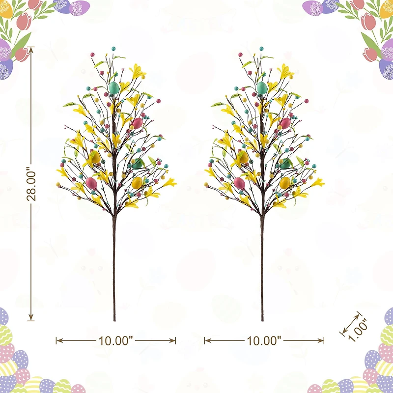 Glitzhome® 28" Easter Berries, Eggs & Leaves Picks Set