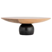 Hello Honey® 9.75" Brown & Black Enameled Mango Wood Kitchen Pedestal