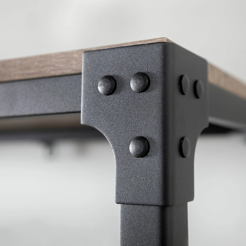 Walker Edison 64" Driftwood Angle Iron Industrial Bookcase