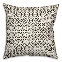 Gray Cream Tile Throw Pillow 18" x 18"