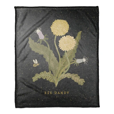 Bee Dandy Dandelion 50" x 60" Coral Fleece Blanket