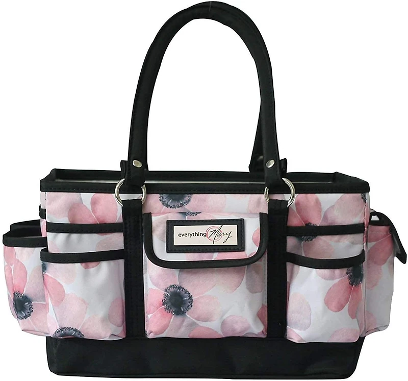 Everything Mary White & Floral Deluxe Store & Tote Craft Organizer